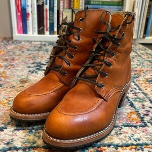 Red Wing Shoes Brown Lace Up Boots Moc-Toe